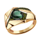Золотое кольцо Александра кл2770-26ск-з с фианитом и турмалином