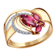 Золотое кольцо Александра кл2798-30ск с фианитом и рубиновым корундом
