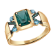 Золотое кольцо Александра кл2834-64ск-гз с фианитом и Параиба