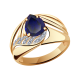 Золотое кольцо Александра кл2931-27ск с фианитом и гидротермальным сапфиром