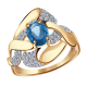 Золотое кольцо Александра кл2938-28ск с фианитом и Лондон топазом