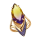 Золотое кольцо Александра кл2957-49ск-си с фианитом и аметрином