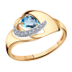 Золотое кольцо Александра кл3002-78ск с топазом и фианитом
