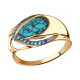 Золотое кольцо Александра кл3105-11ск-г с фианитом и бирюзой
