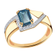 Золотое кольцо Александра кл3112-28ск с фианитом и Лондон топазом