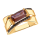 Золотое кольцо Александра с ситаллом цвета Родолит и фианитом кл3539-86ск-си