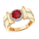Золотое кольцо Александра кл3580-30ск с фианитом и рубиновым корундом