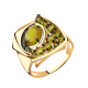 Золотое кольцо Александра с ситаллом цвета Султанит и фианитом кл3672-48ск-са