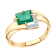Золотое кольцо Александра кл3683-12ск с фианитом и агатом