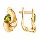 Золотые серьги Александра с ситаллом цвета Султанит кл4622а-48ск