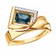 Золотое кольцо Александра кл4642-28ск с фианитом и Лондон топазом