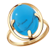 Золотое кольцо Александра кл489-11ск с бирюзой