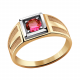 Золотое кольцо Александра пч038-30сбк с рубиновым корундом