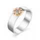 Серебряное кольцо Алькор с золотой накладкой и бриллиантом 01-1323/000Б-00