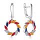Серебряные серьги АЛЬКОР 02-1391/ЭМ86-00 с эмалью и цирконием