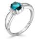Серебряное кольцо АЛЬКОР 01-0273/ЮСТЛ-00 с фианитом, цирконием и ювелирным кристаллом