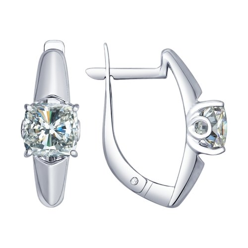 Серьги из серебра с фианитами SWAROVSKI