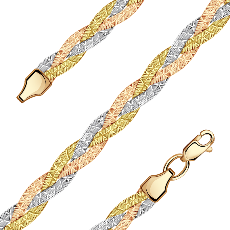 Золотая цепь плетение Коса Александра ц006сбкл — купить онлайн