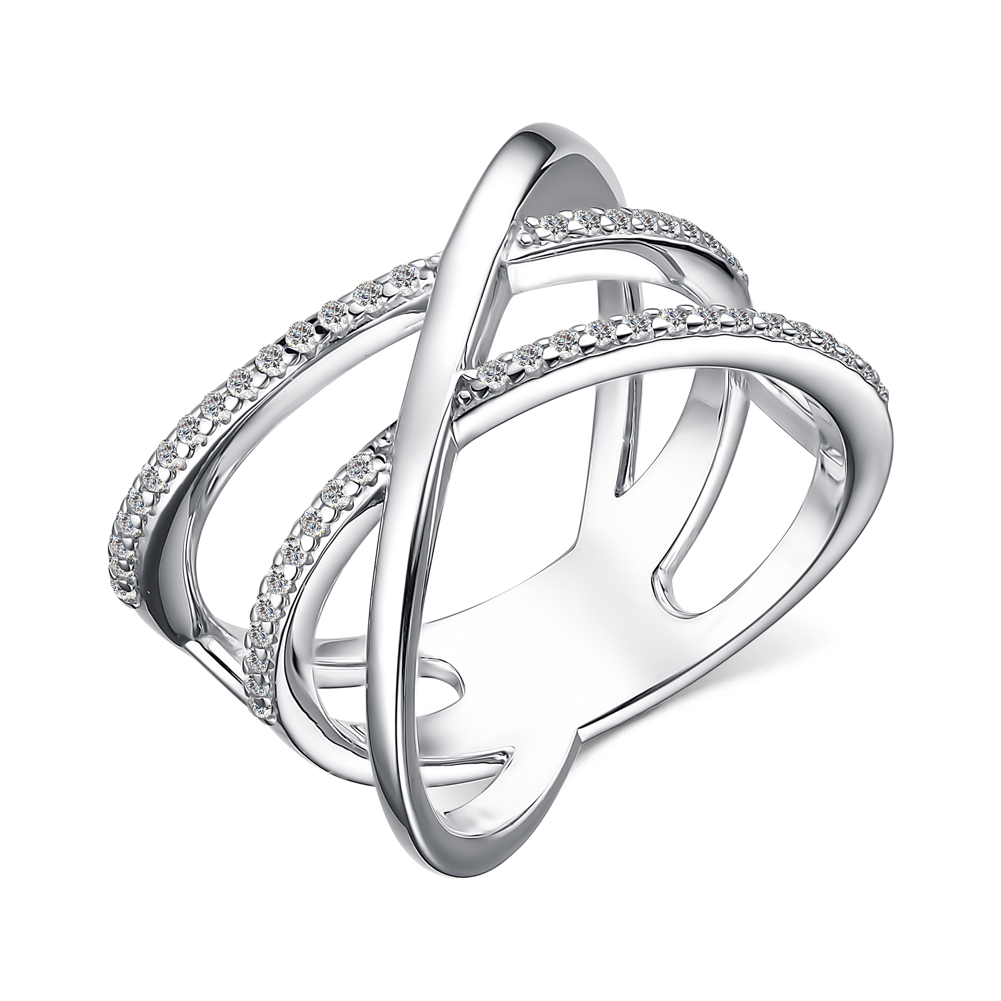 Двойное кольцо Санлайт серебро