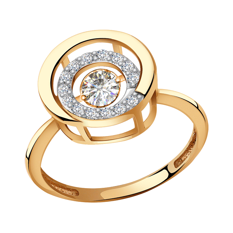 Золотое кольцо ТД Эстет с танцующим фианитом 01К1111852Р 01К1111852Р фото