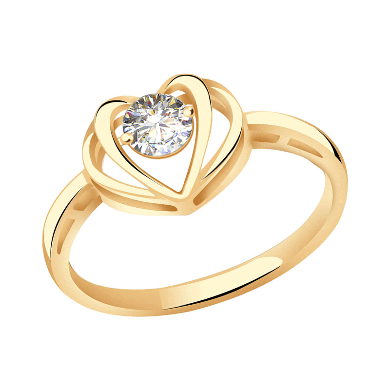 Золотое кольцо ТД Эстет с танцующим фианитом 01К117964 01К117964 фото