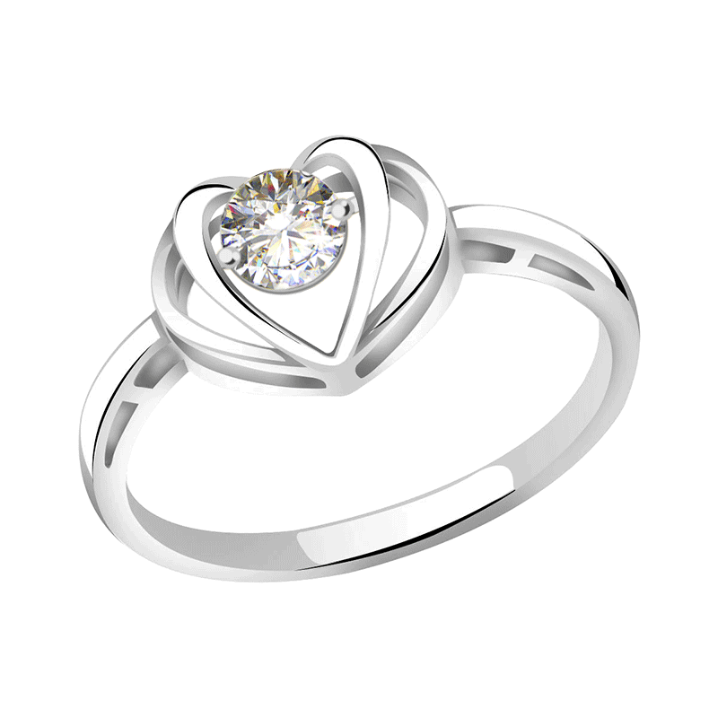 Золотое кольцо ТД Эстет с танцующим бриллиантом 01К627964