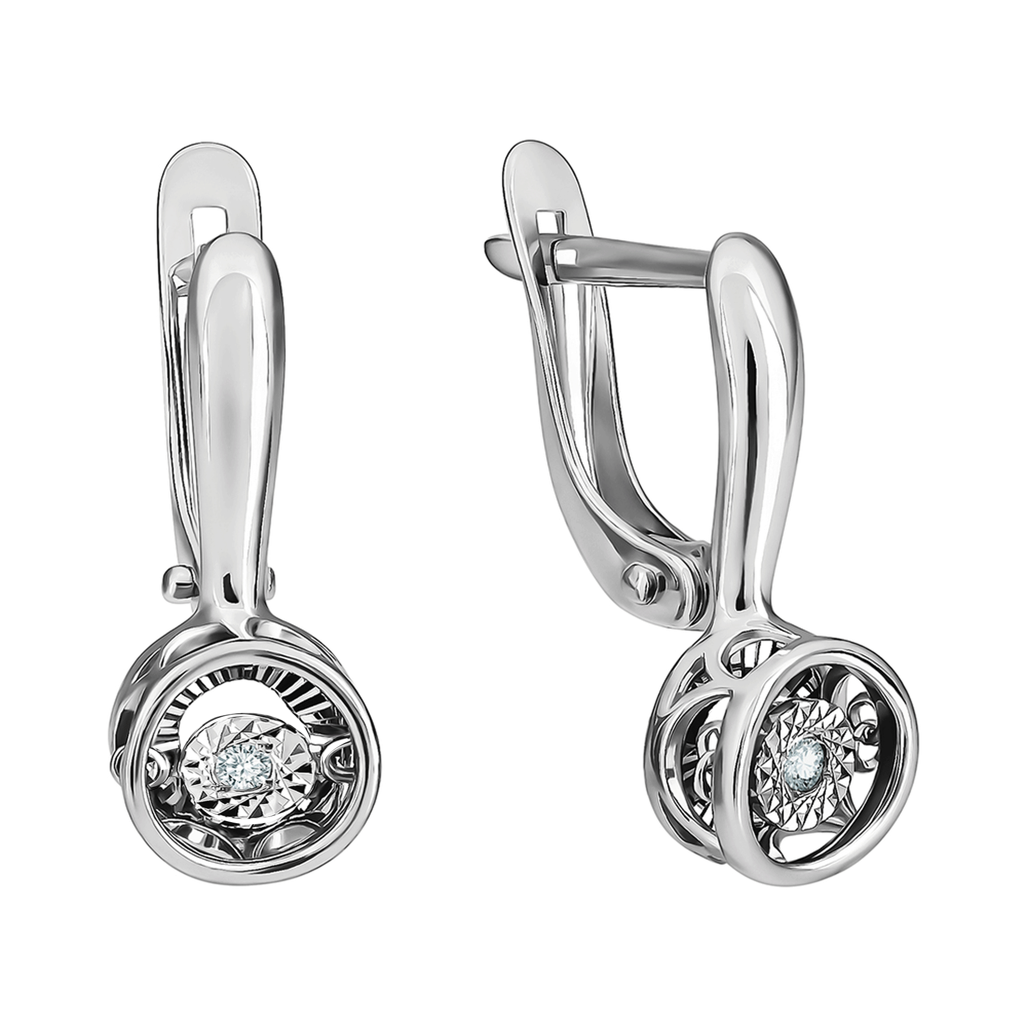 Серьги из белого золота TALANT с танцующим фианитом 10-13-0001-11689 10-13-0001-11689 фото