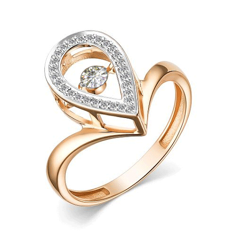 Золотое кольцо АЛЬКОР с танцующим бриллиантом 15864-100 15864-100 фото