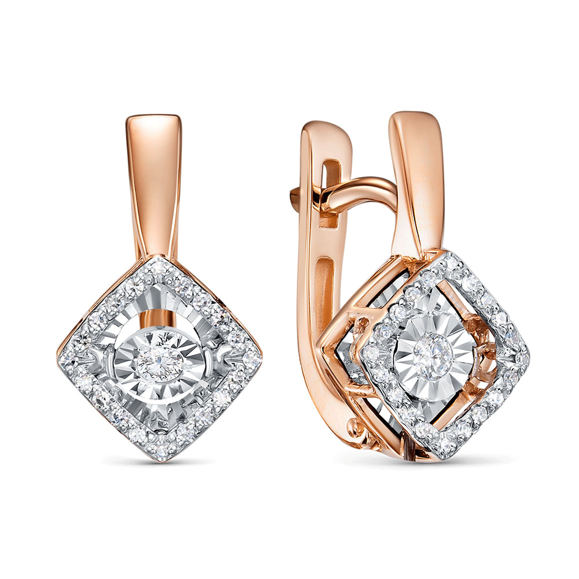 Золотые серьги RoseGrace с танцующим бриллиантом 5-8286-103И1-2К 5-8286-103И1-2К фото