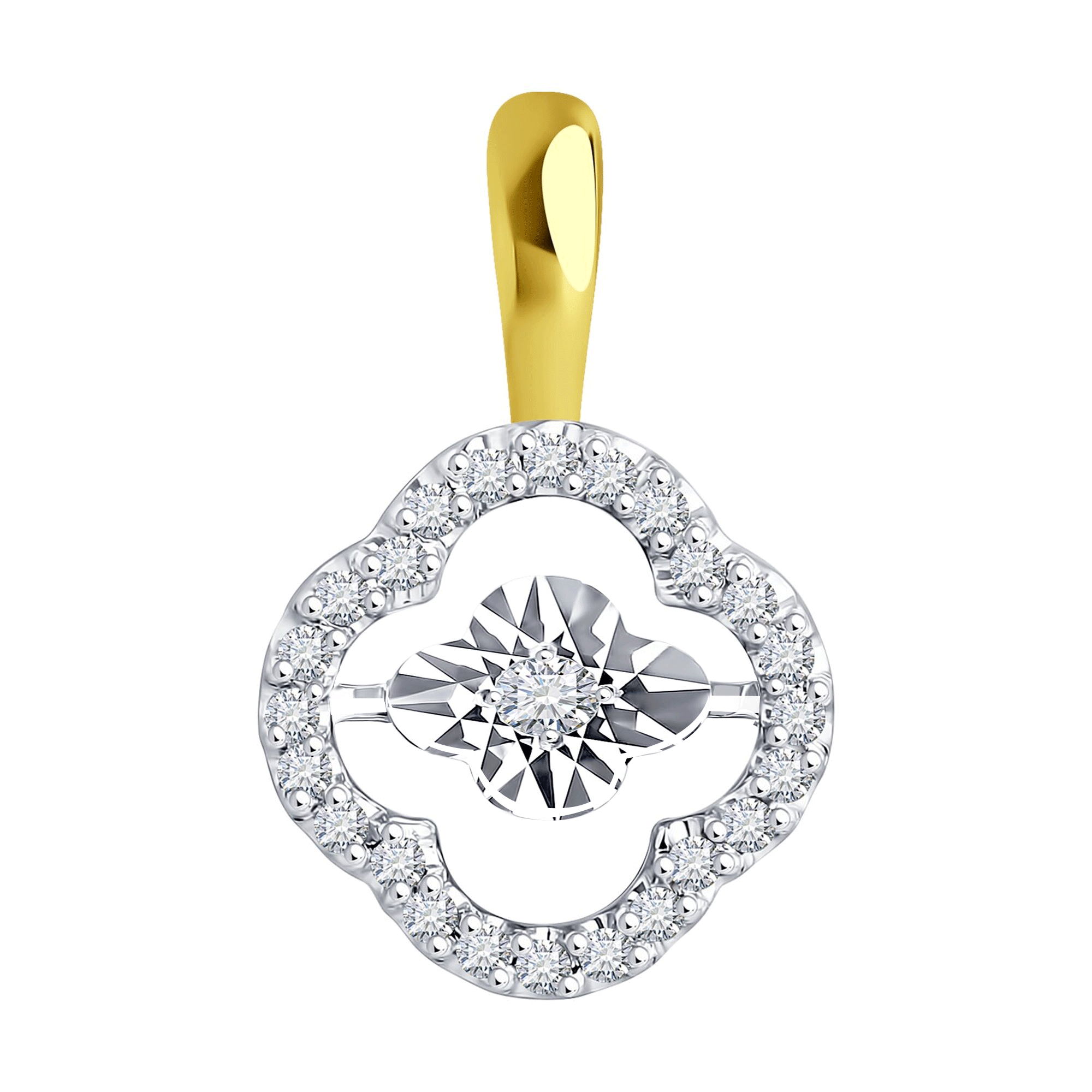 Подвеска из лимонного золота Diamant с танцующим бриллиантом 53-230-02613-1 53-230-02613-1 фото