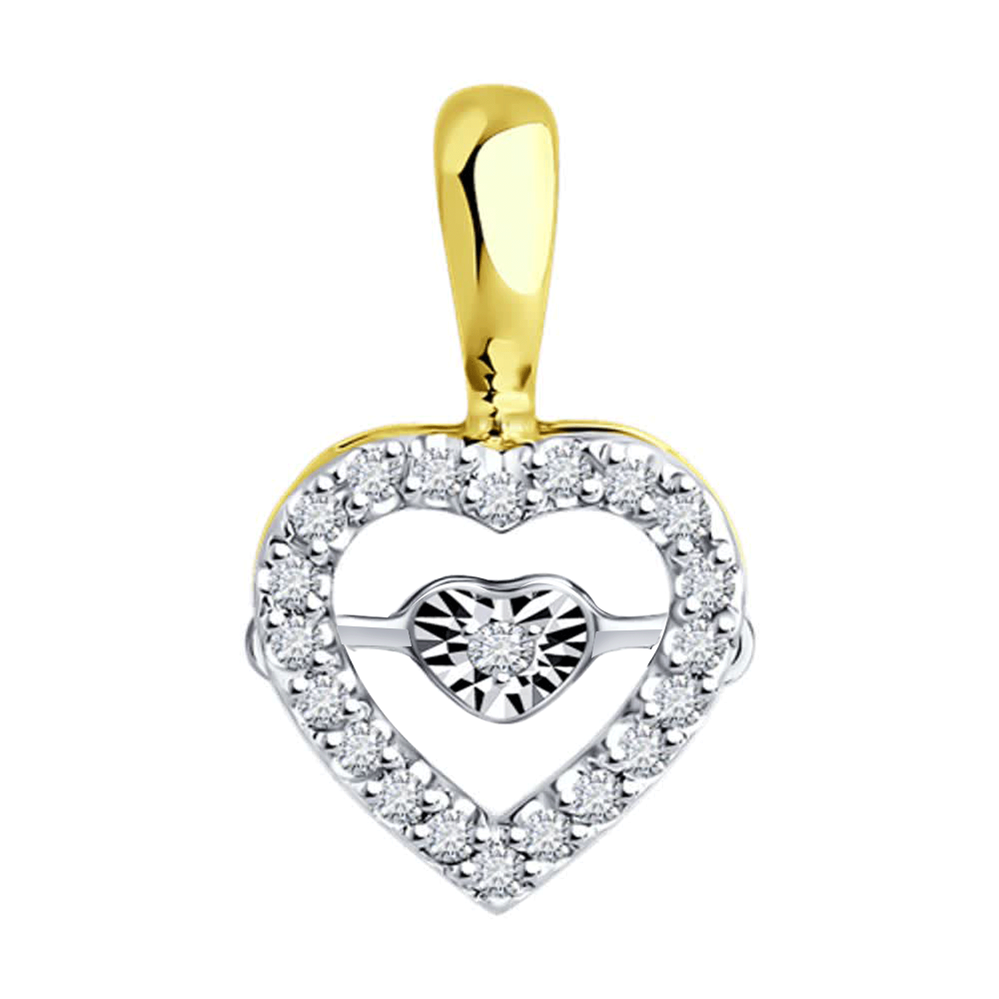 Подвеска из лимонного золота Diamant 53-230-02632-1 с бриллиантом 53-230-02632-1 фото