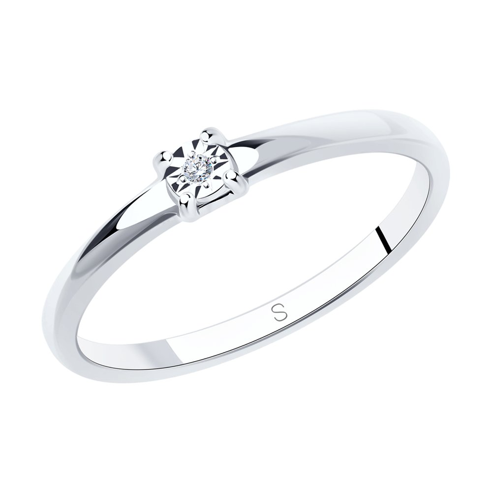 Помолвочное кольцо из серебра SOKOLOV с бриллиантом 87010016: Серебро 925°пробы — купить в ювелирном интернет-магазине Diamant