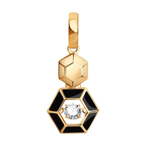 Подвеска из золочёного серебра Diamant с танцующим фианитом 93-130-01866-1 93-130-01866-1 фото