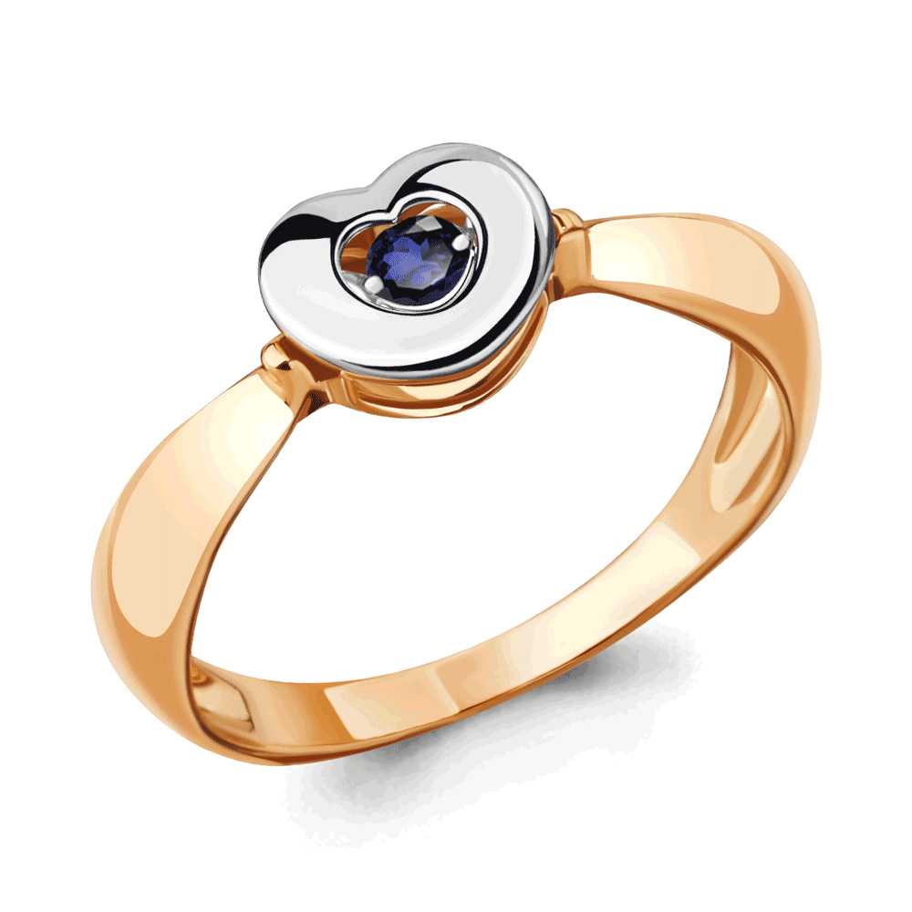 Золотое кольцо AQUAMARINE с танцующим сапфиром 963647кс 963647кс фото