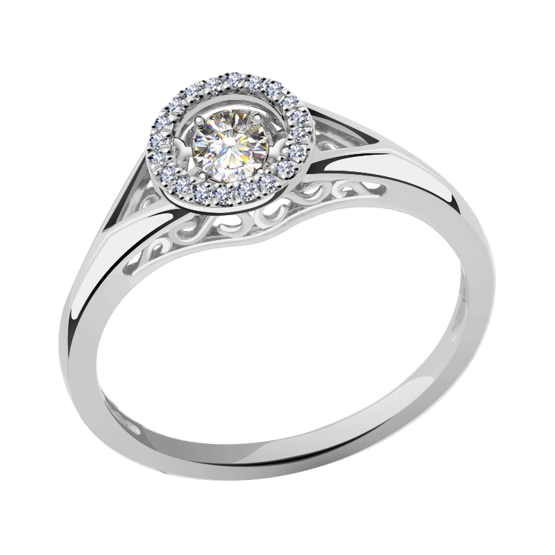 Золотое кольцо ЮК Бриант с танцующим бриллиантом RWI24348BRTD