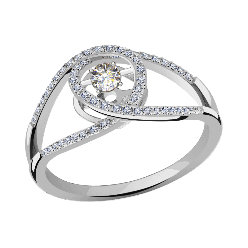 Золотое кольцо ЮК Бриант с танцующим бриллиантом RWI25627BRTD