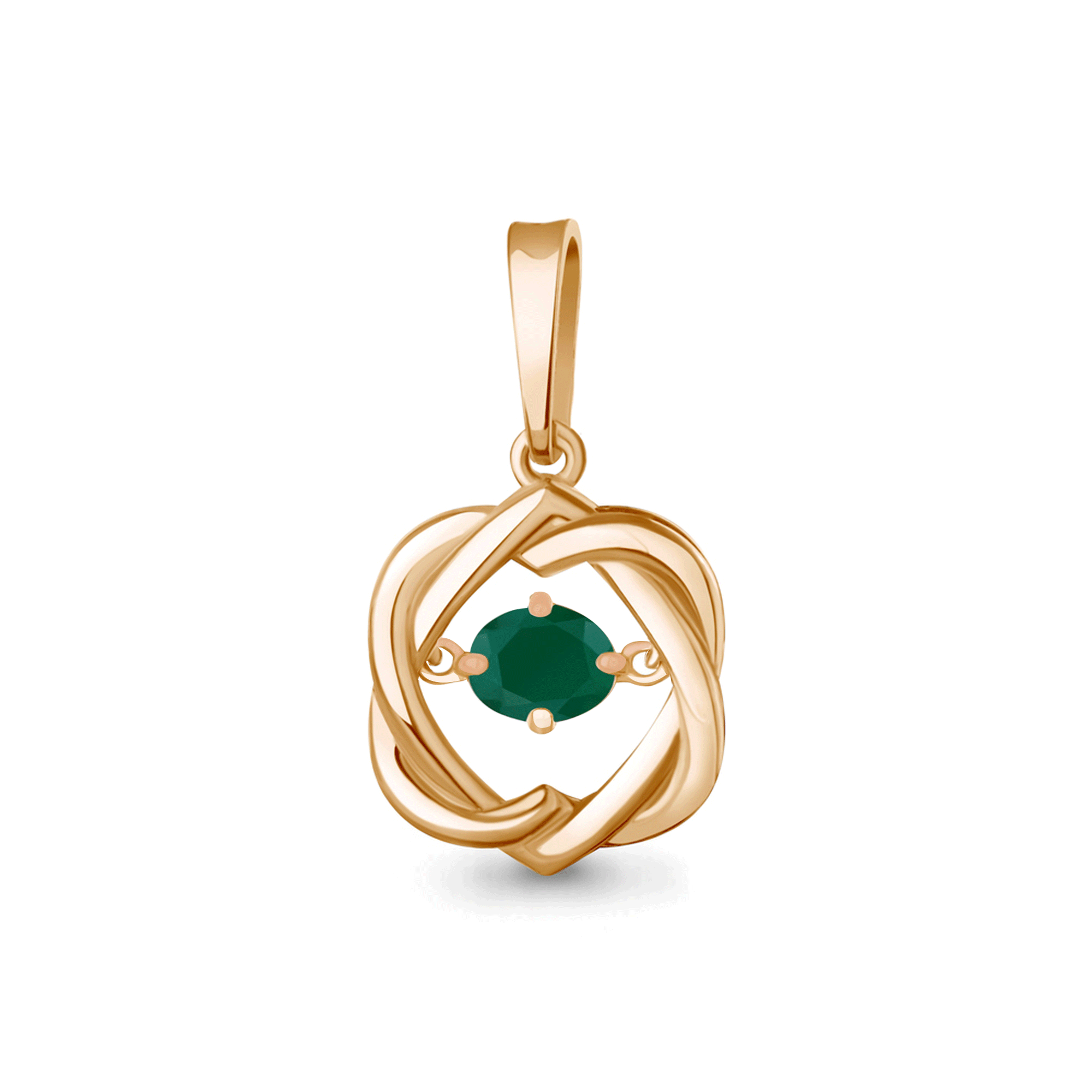 Подвеска из золочёного серебра AQUAMARINE с танцующим агатом А2550709-п А2550709-п фото