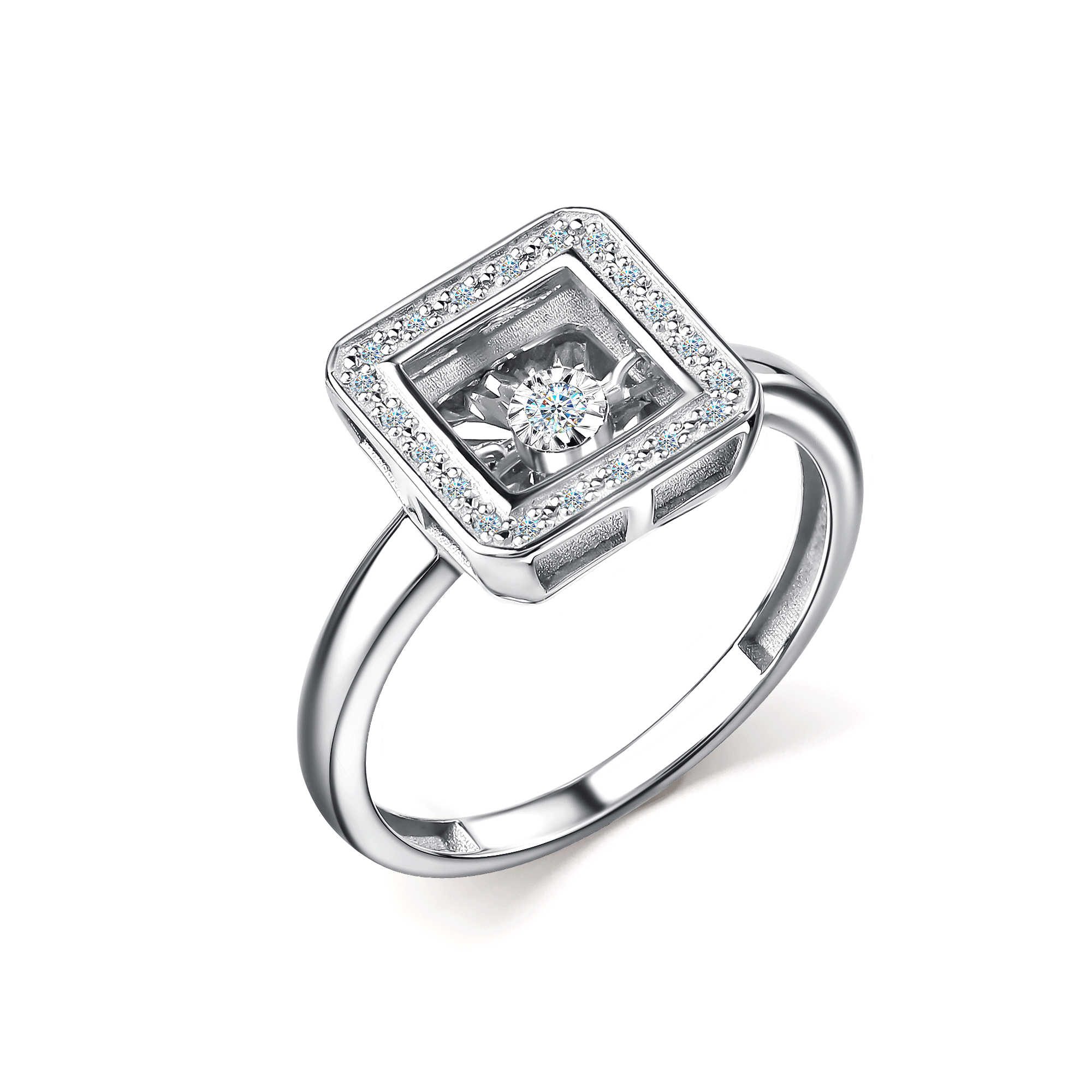 Серебряное кольцо GRIGORIEV с танцующим фианитом Г01-10-5890-41-00 Г01-10-5890-41-00 фото