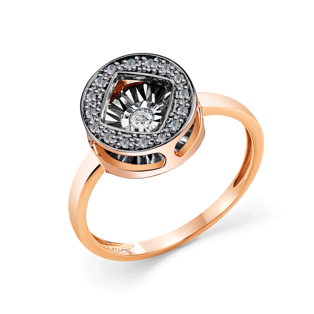 Золотое кольцо GRIGORIEV с танцующим бриллиантом и чёрным бриллиантом Г01-11-5924-13-00 Г01-11-5924-13-00 фото
