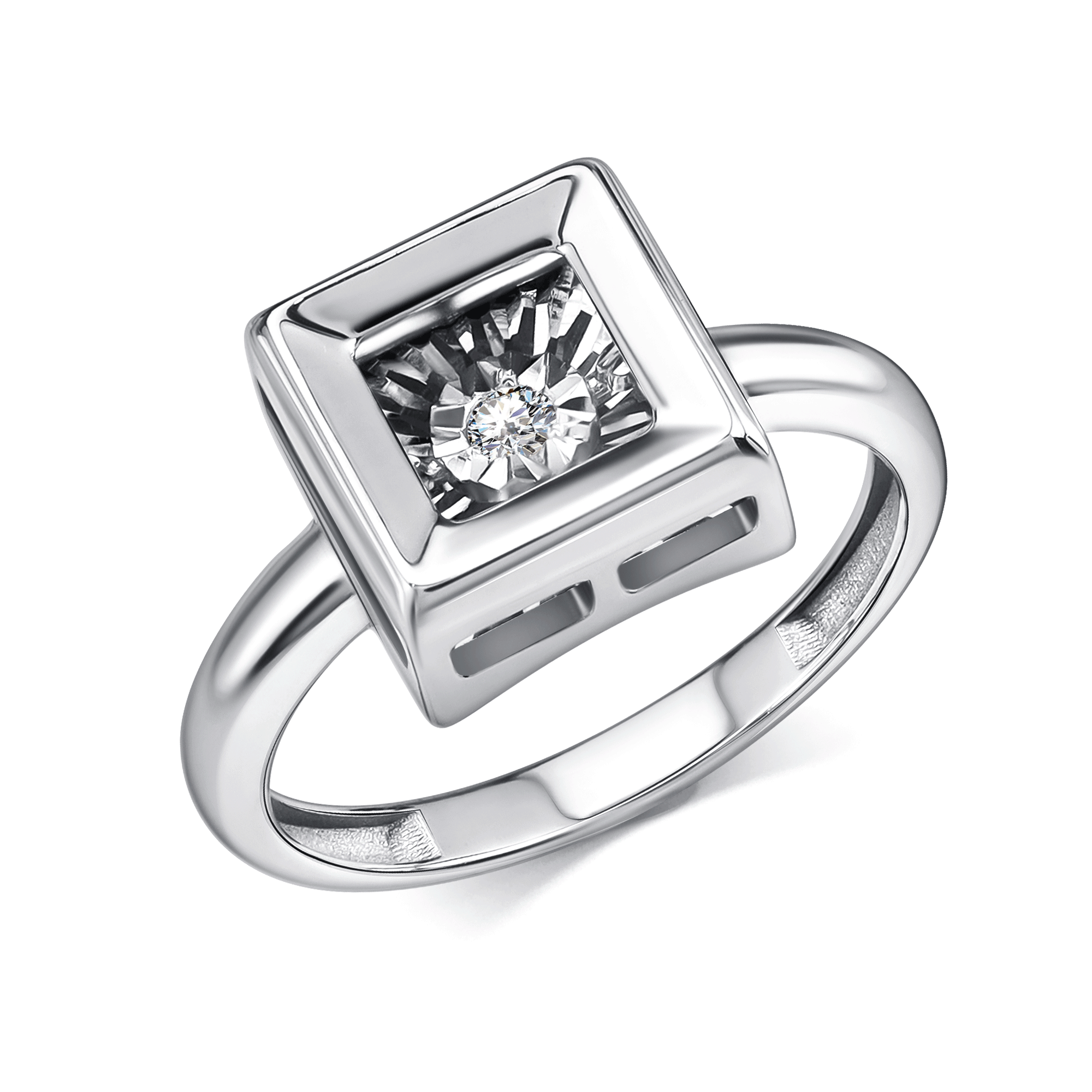 Кольцо из белого золота GRIGORIEV с танцующим бриллиантом Г01-12-51128-11-00 Г01-12-51128-11-00 фото