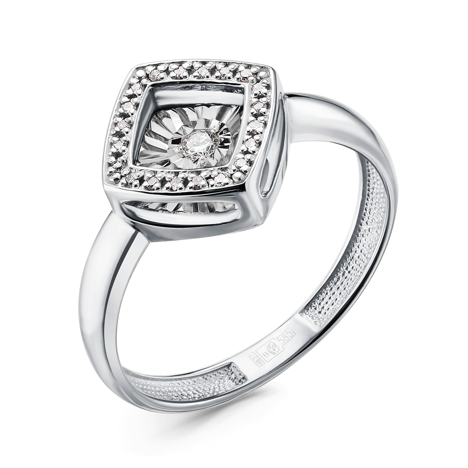 Кольцо из белого золота GRIGORIEV с танцующим бриллиантом Г01-12-5499-31-00 Г01-12-5499-31-00 фото