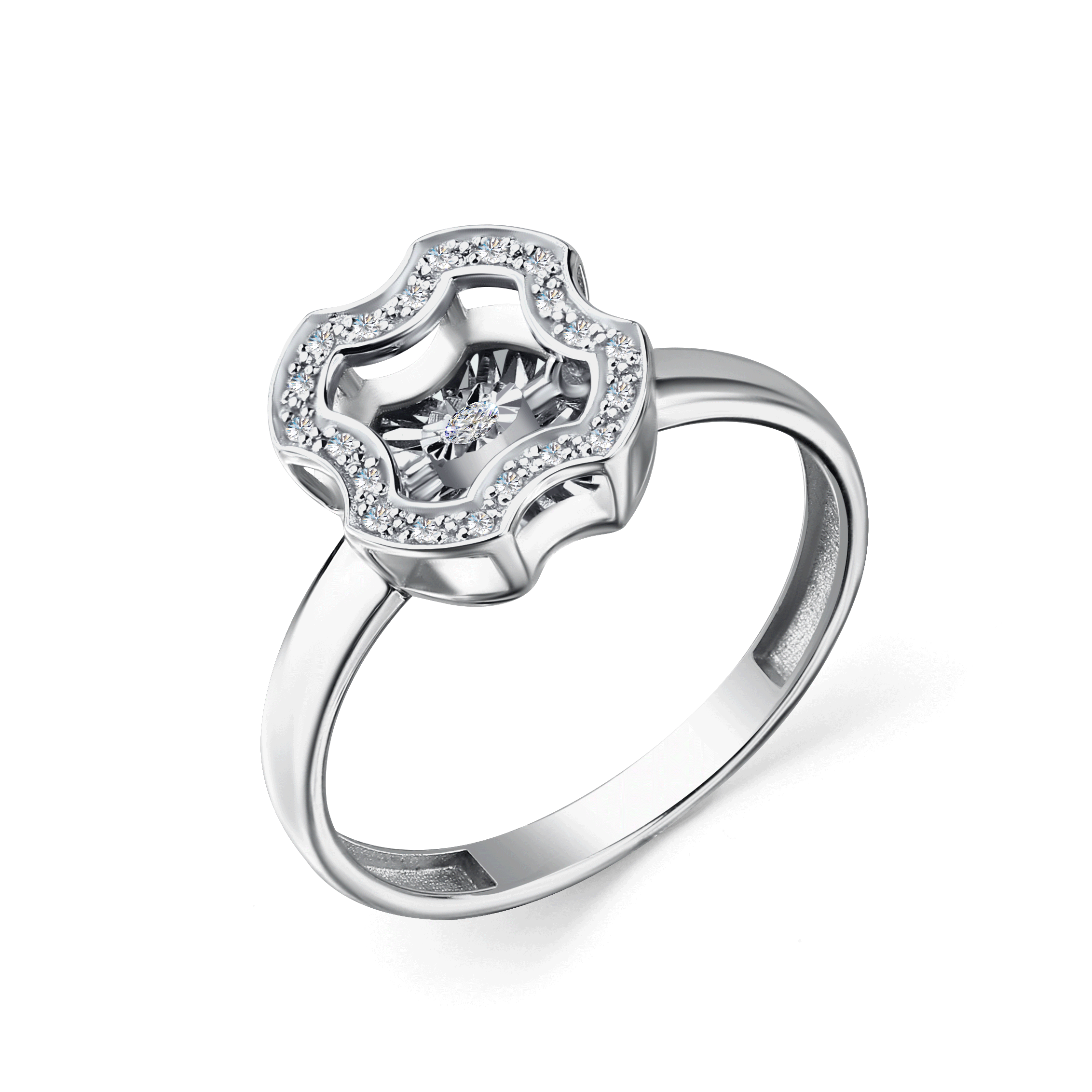 Кольцо из белого золота GRIGORIEV с танцующим бриллиантом Г01-12-5893-31-00 Г01-12-5893-31-00 фото