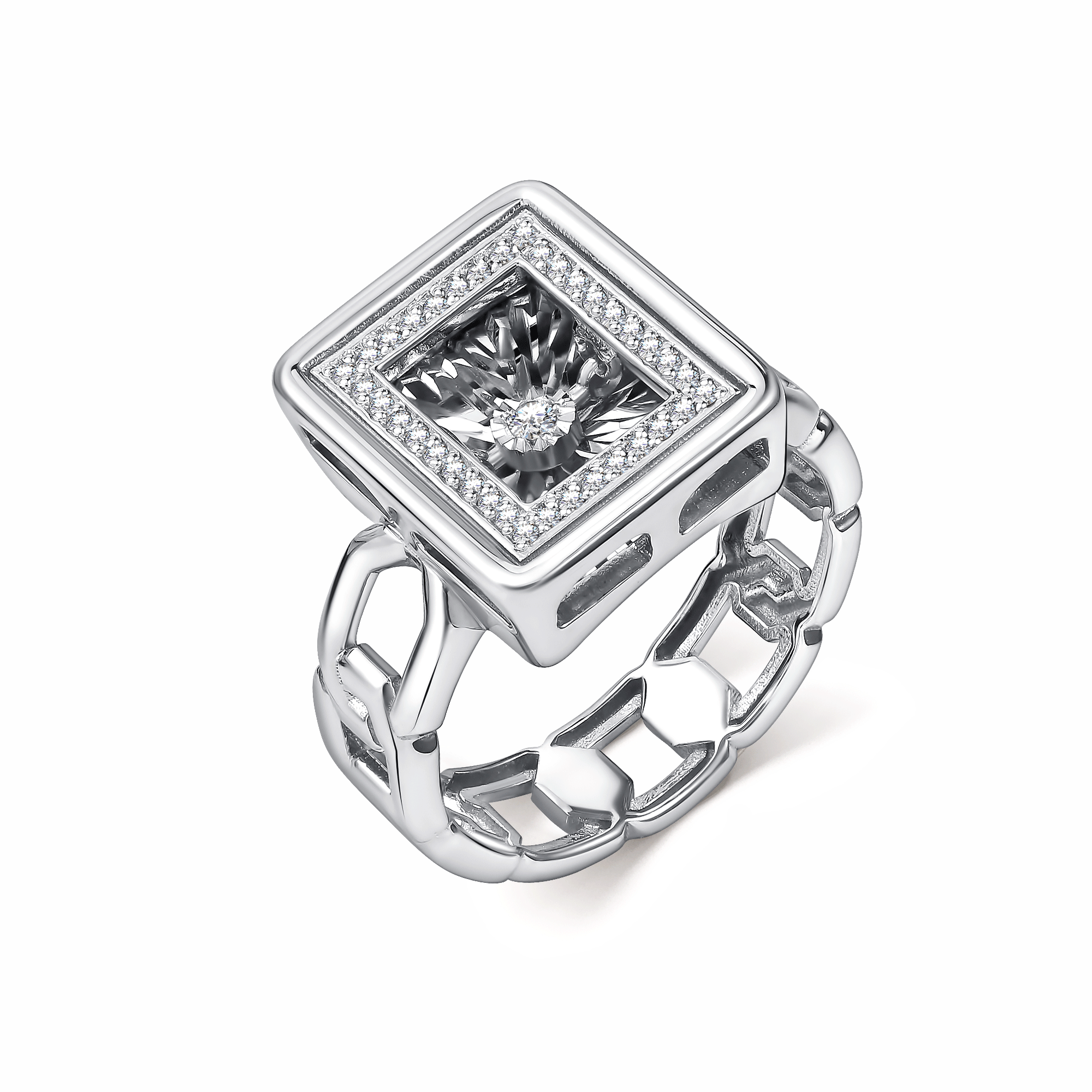 Кольцо из белого золота GRIGORIEV с танцующим бриллиантом Г01-12-5996-31-00 Г01-12-5996-31-00 фото