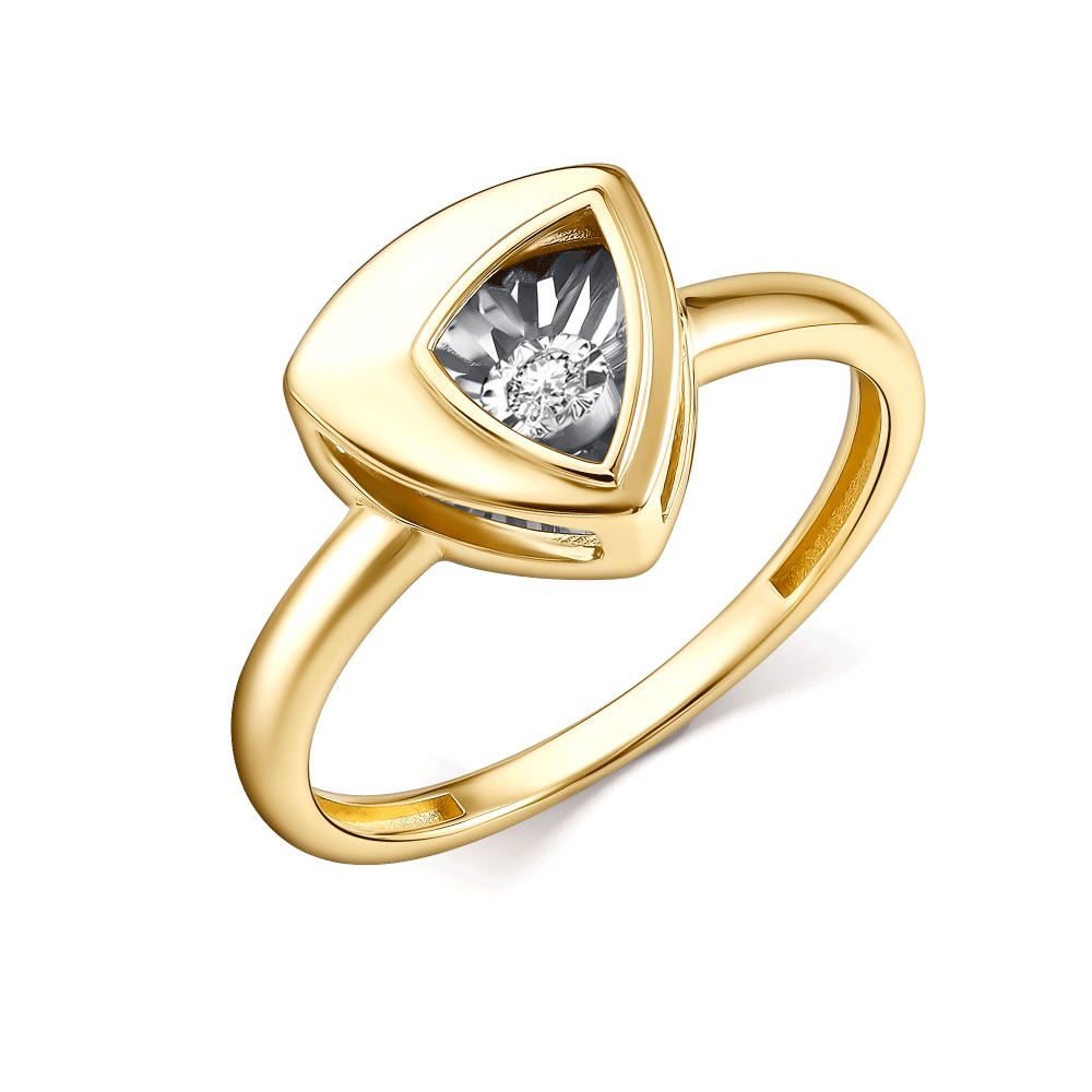 Кольцо из лимонного золота GRIGORIEV с танцующим бриллиантом Г01-13-51026-11-00 Г01-13-51026-11-00 фото