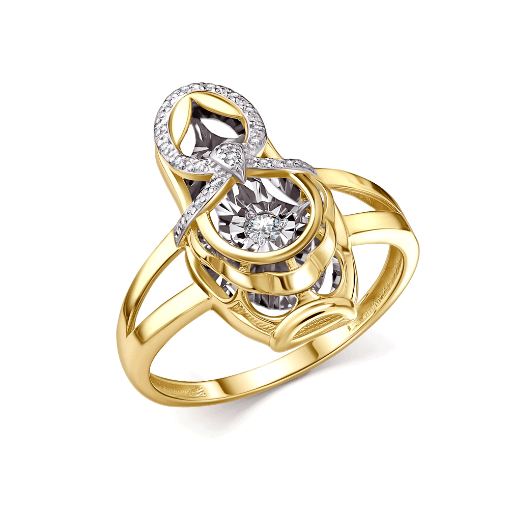 Кольцо из лимонного золота GRIGORIEV с танцующим бриллиантом Г01-13-51135-31-00 Г01-13-51135-31-00 фото