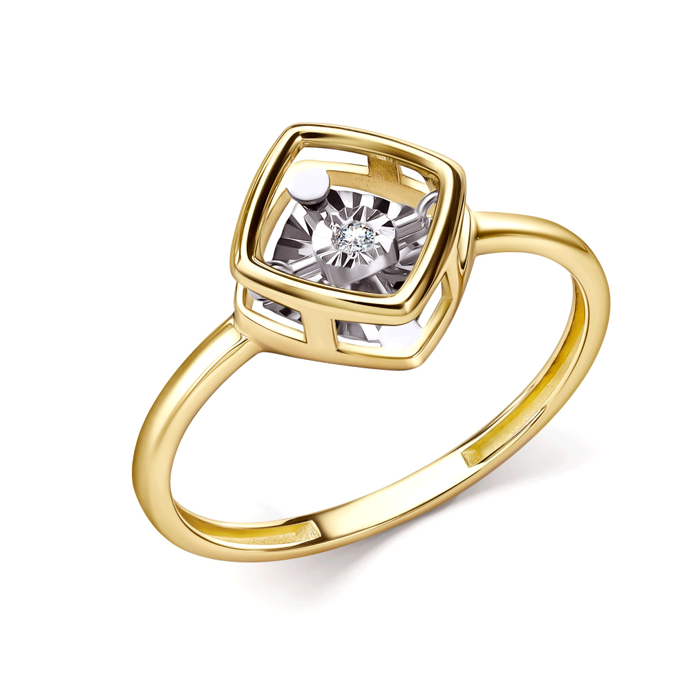 Кольцо из лимонного золота GRIGORIEV с танцующим бриллиантом Г01-13-51200-11-00 Г01-13-51200-11-00 фото