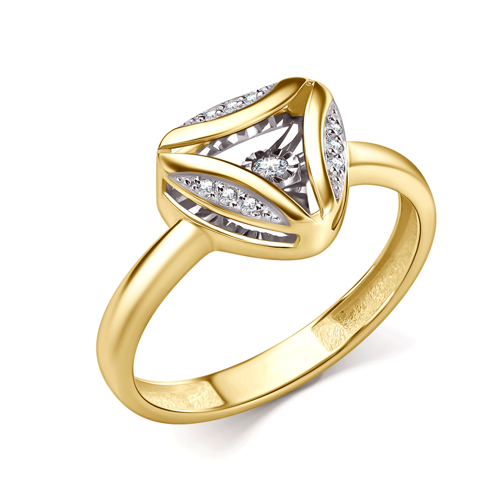 Кольцо из лимонного золота GRIGORIEV с танцующим бриллиантом Г01-13-51210-31-00 Г01-13-51210-31-00 фото