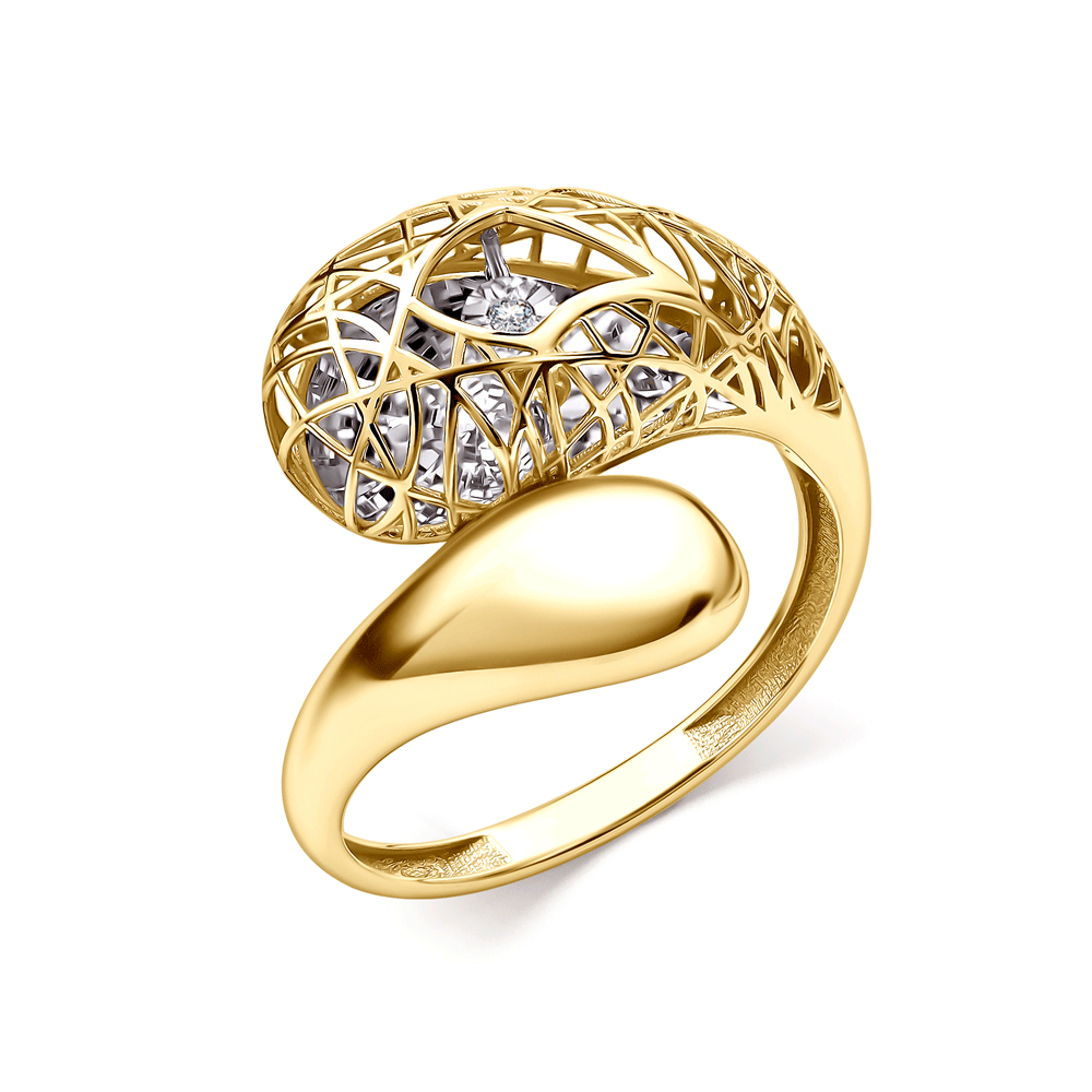 Кольцо из лимонного золота GRIGORIEV с танцующим бриллиантом Г01-13-51257-11-00-2 Г01-13-51257-11-00-2 фото