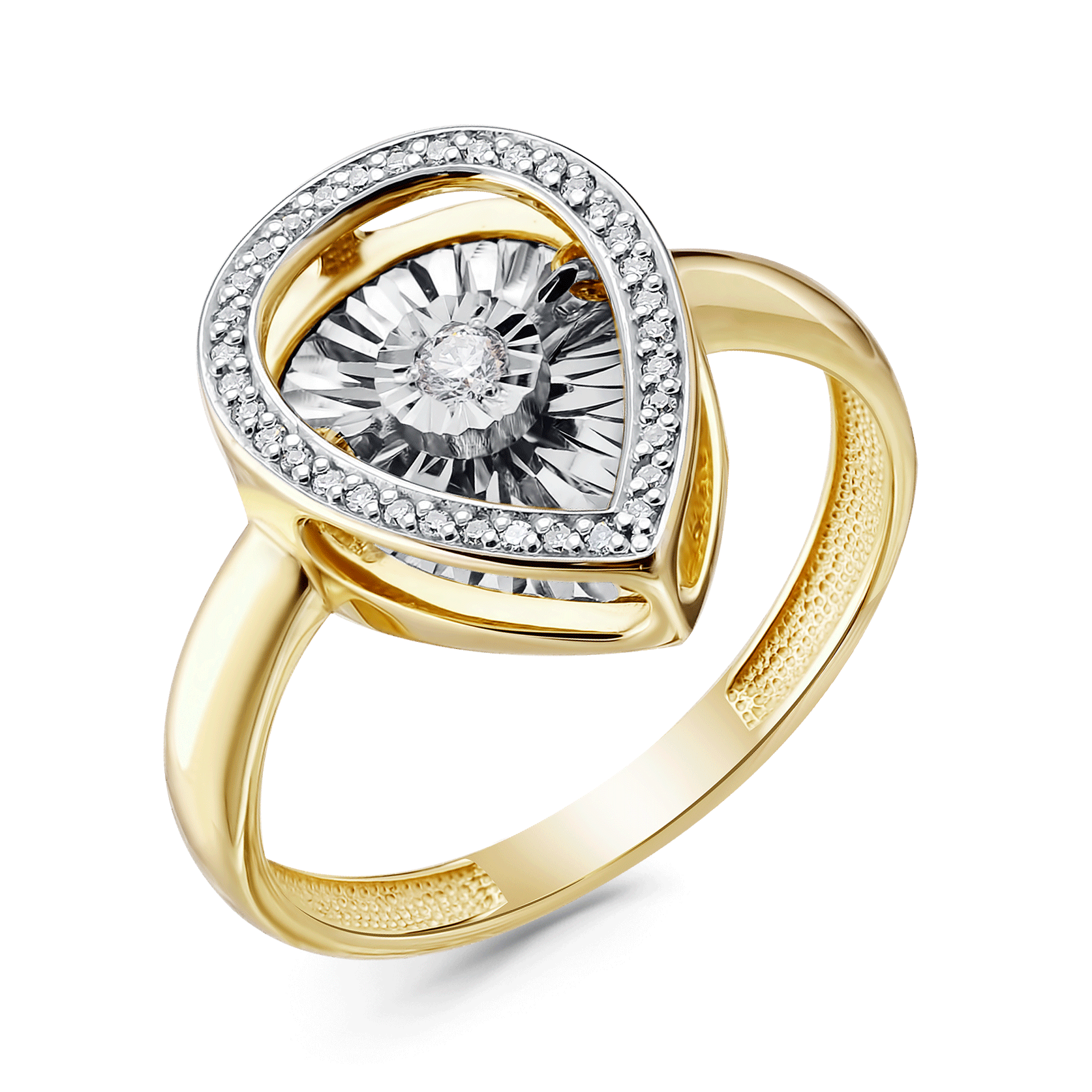 Кольцо из лимонного золота GRIGORIEV с танцующим бриллиантом Г01-13-5497-31-00 Г01-13-5497-31-00 фото