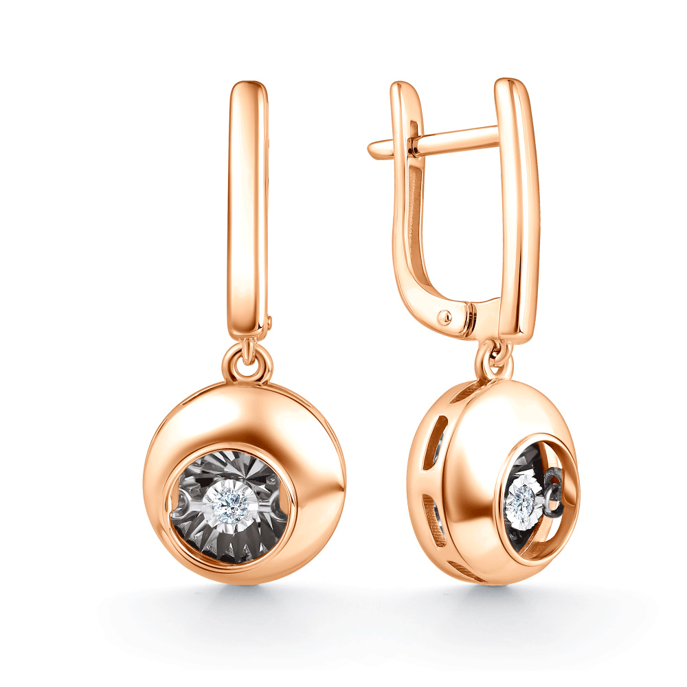 Золотые серьги GRIGORIEV Г02-11-51028-11-00-1 с бриллиантом Г02-11-51028-11-00-1 фото